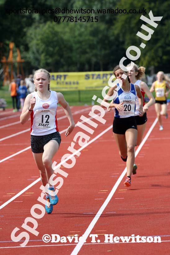 Womens 800 metres at the Northern Inter-Counties under-17s and 15s at Witton Park, Blackburn. Photo: David T. Hewitson/Sports for All Pics